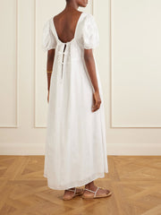 Calliope embroidered cotton midi dress