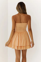 Fashion Glow Strapless Mini Dress Peach