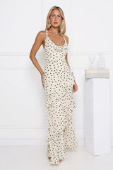 Trends To Come Polka Dot Maxi Dress Cream