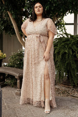 Marseille Embossed Maxi Dress | Champagne