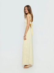 Maisone Broderie Maxi Dress Lemon