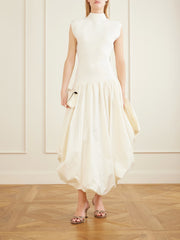Venetia satin midi dress