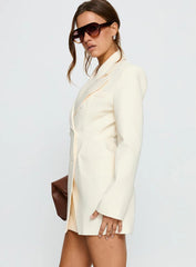 Wimbeldon Long Sleeve Mini Dress Cream