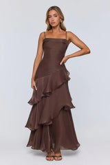 Peachy Glow Maxi Dress Brown