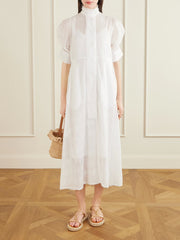 Venetia ruffled broderie anglaise cotton midi dress