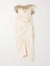 Salm frayed ruffled wool and silk-blend cady midi dress