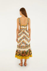 Sand Hilo Stripes Midi Dress