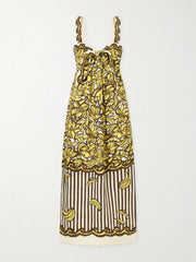 Mona printed hemp midi dress