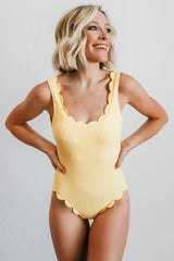 Sunshine Scalloped One Piece | Yellow