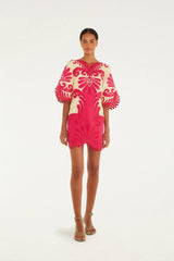 Pink Spring Arabesc Embroidered Mini Dress