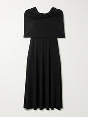 Off-the-shoulder jersey midi dress