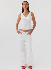 Nori Linen Top - White
