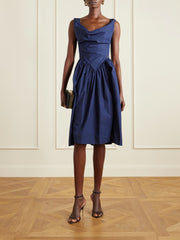 Sunday gathered cotton-poplin midi dress