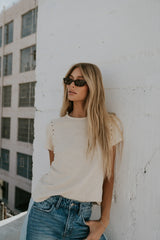 Genesis Grommet Top in Bone