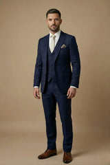 Men’s Three-Piece Wedding Guest Suit – Tailored Slim Fit Jacket, Waistcoat and Trousers for Formal Celebrations