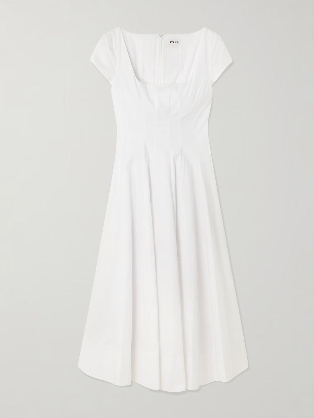 Wells pleated cotton-blend poplin midi dress
