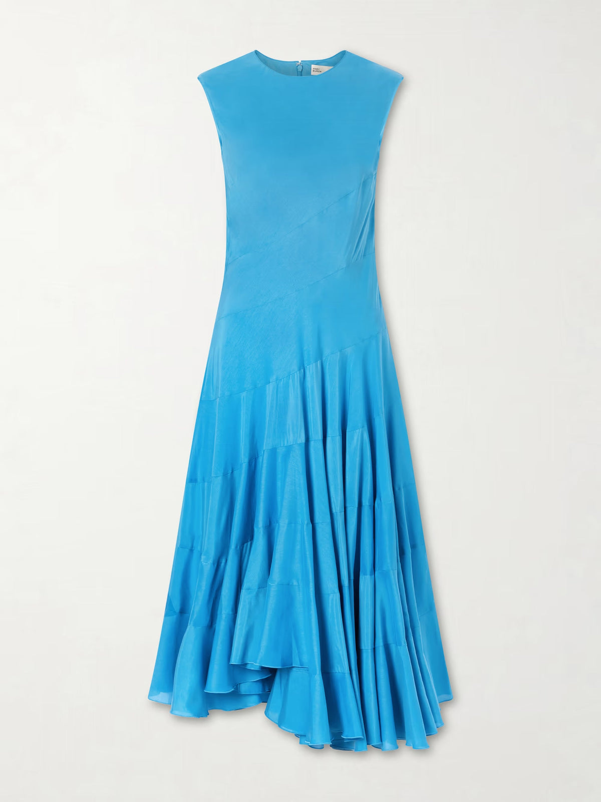 Flared cotton and silk-blend voile midi dress