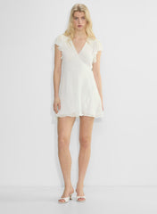 Chiffon ruffle wrap dress