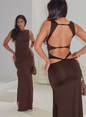 Undeniable Cut Out Maxi Dress Brown