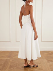 Neolia linen midi-dress
