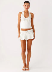 Vegas Nights Halter Neck Top White