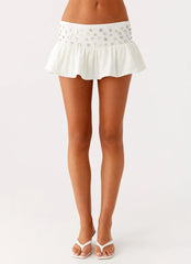 Vegas Nights Low Rise Skort - White