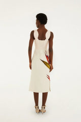 Sand Strelitzia Midi Dress