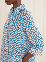 Beachwear Printed cotton and silk-blend midi dress