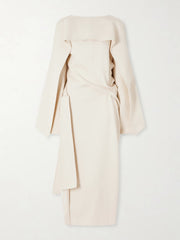 Yon scarf-detailed draped satin-crepe midi dress