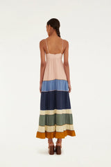 Multicolor Pleats Maxi Dress