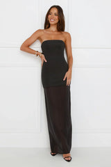 Chloe Sheer Maxi Dress Black