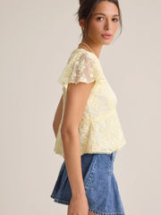 Libby Embroidered Babydoll Top