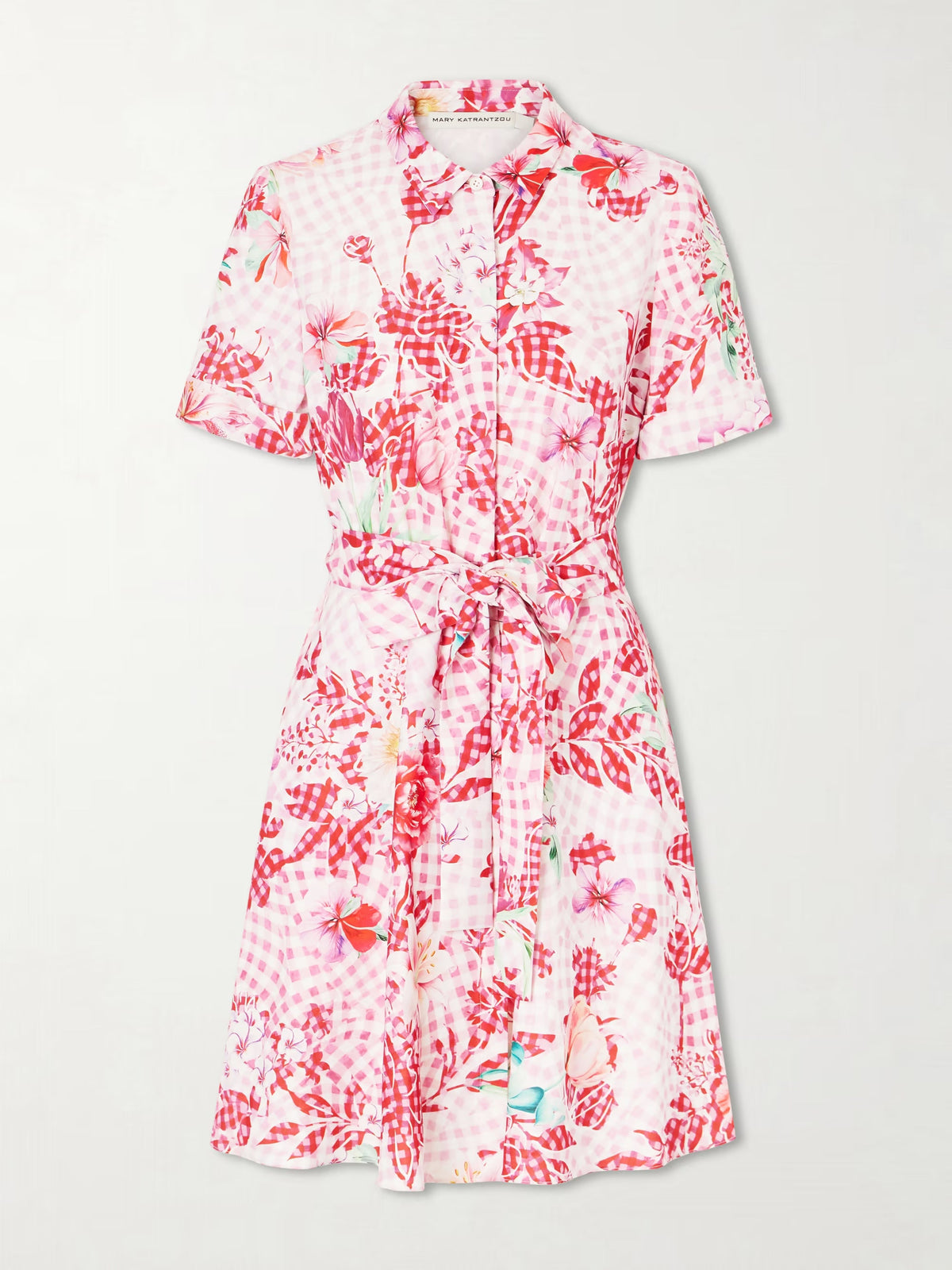 Chima floral-print tie-detailed woven midi dress