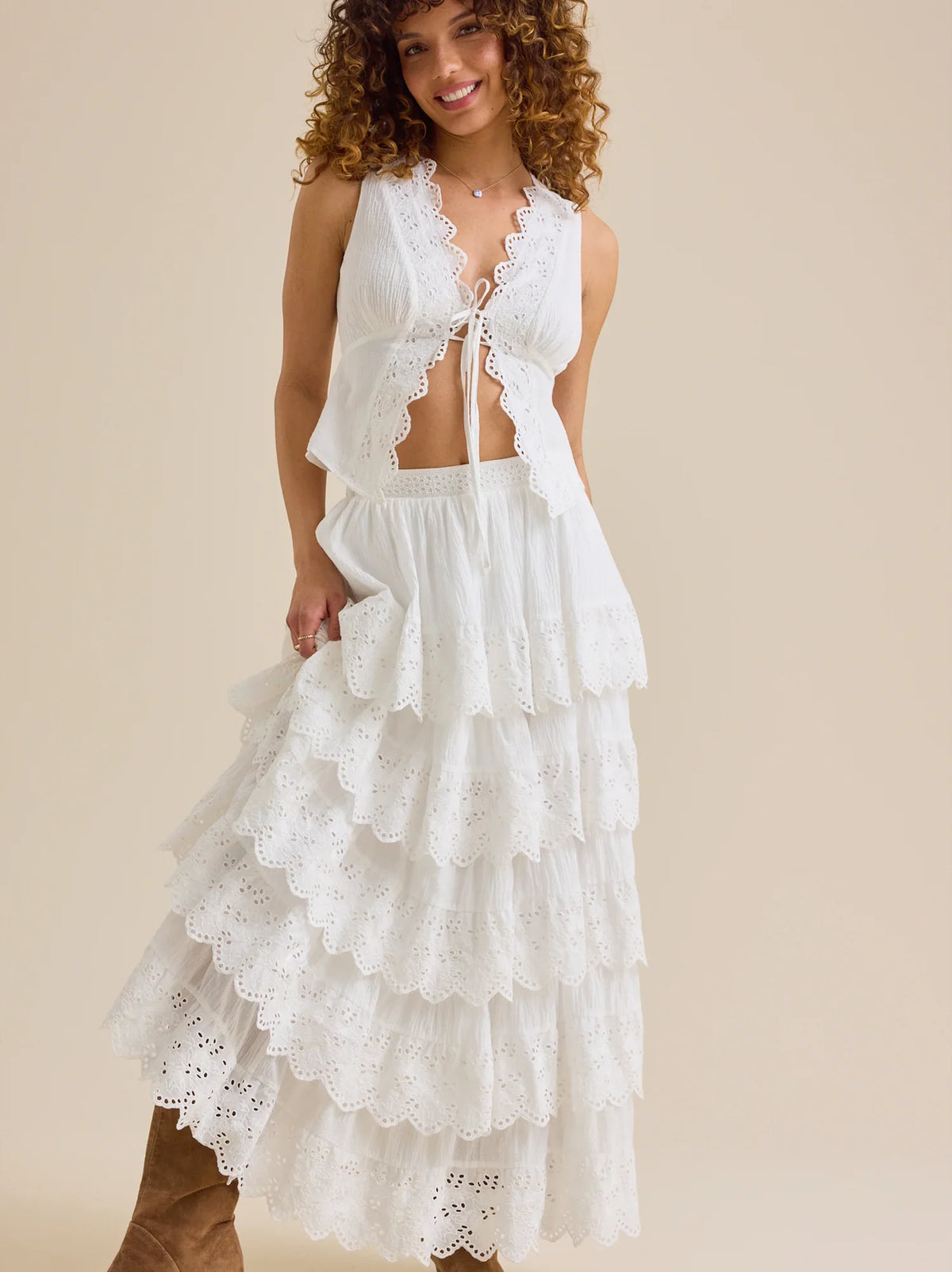 Dara Crochet Midi Skirt