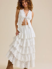 Dara Crochet Midi Skirt