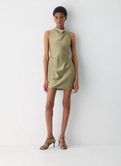 Audience Satin Mini Halter Dress