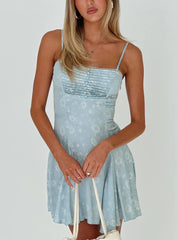 Bluebird Jacquard Mini Dress Blue