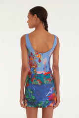 Multicolor Dream Landscape Mini Dress