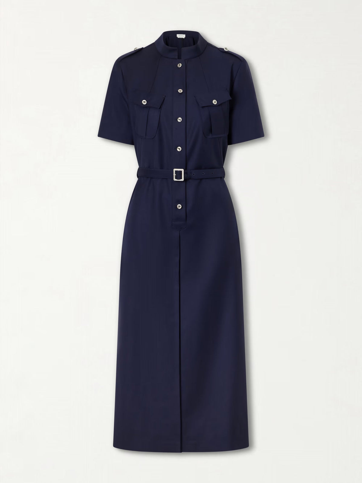 Police belted pleated midi dress