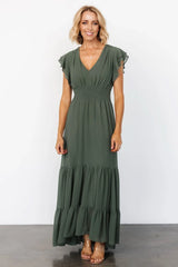 Adelina Maxi Dress | Dark Sage