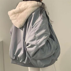 Daniela Teddy Oversize Jacket Women – Soft Reversible Bomber with Pockets & Streetwear Style