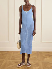 Luna open-knit midi dress