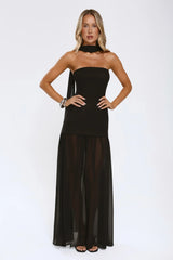 Formal Event Strapless Maxi Dress Black