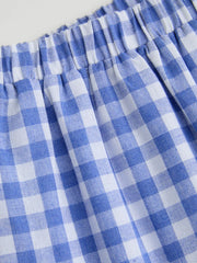 Woven High Rise Gingham Tiered Midi Skirt