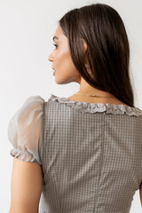 Alana Plaid Mini Dress in Sage