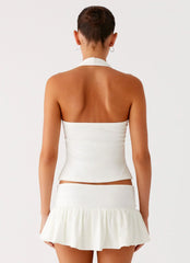 Vegas Nights Halter Neck Top White
