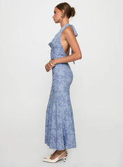 Aymie Halter Maxi Dress Blue