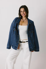 Midtown Oversized Denim Jacket In Dark Wash