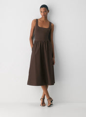Revive Poplin Dress-Limited Edition — rich mocha brown