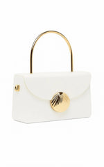 Opal Top Handle Shell Bag in Pearl